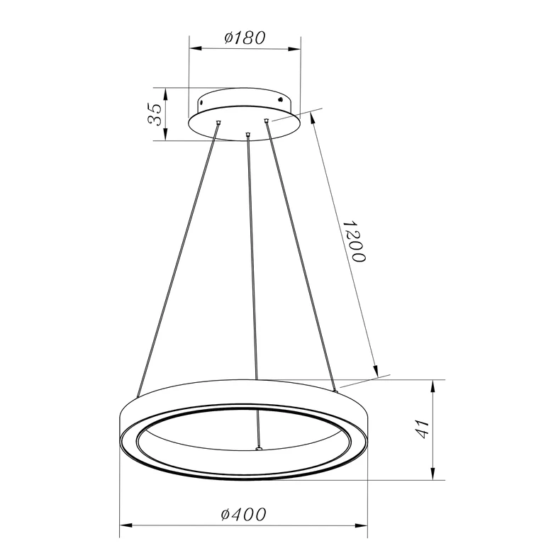 Stříbrné závěsné LED svítidlo CARLO 40 cm