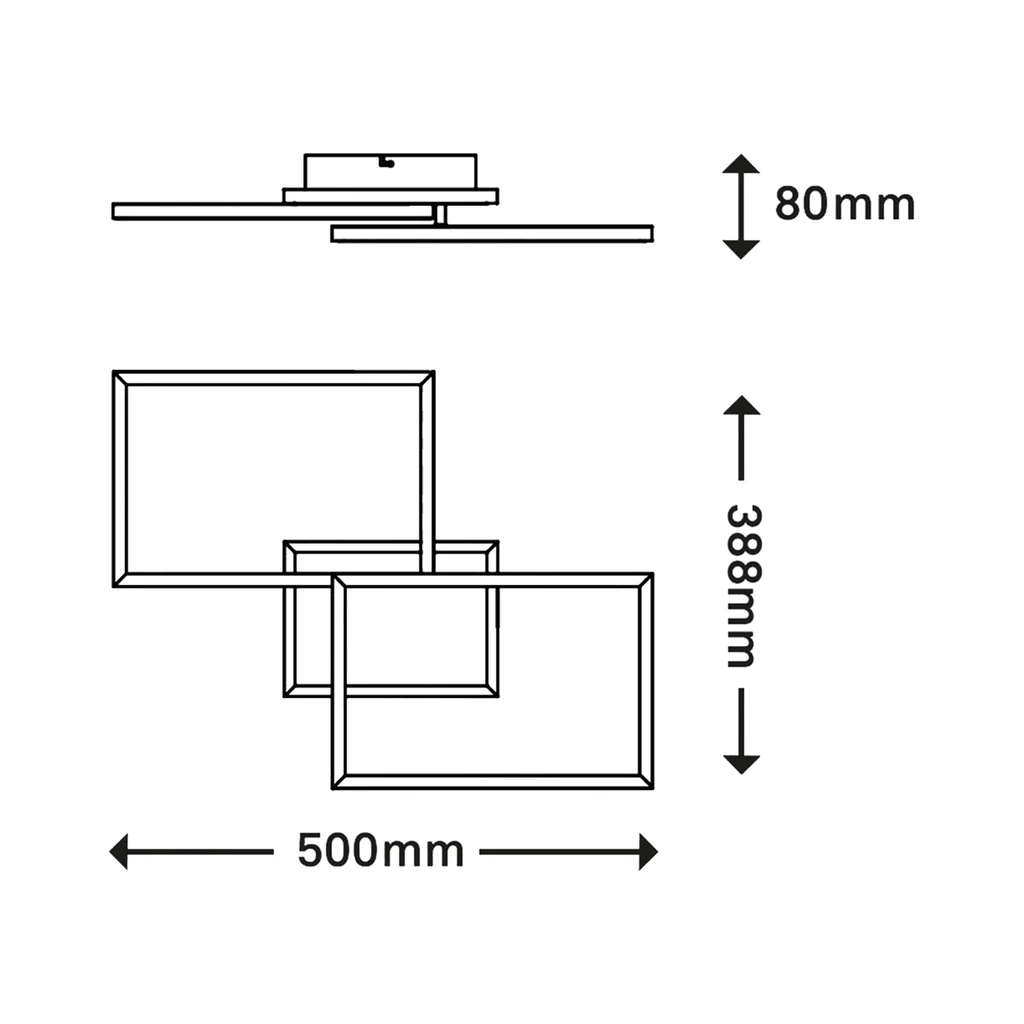 Stropní otočné svítidlo s dálkovým ovládáním CCT LED FRAME 50 cm