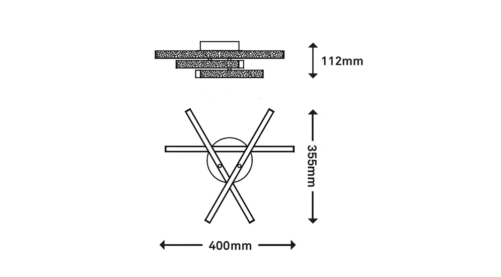 Chromované stropní svítidlo LED s třpytkami REY 40 cm