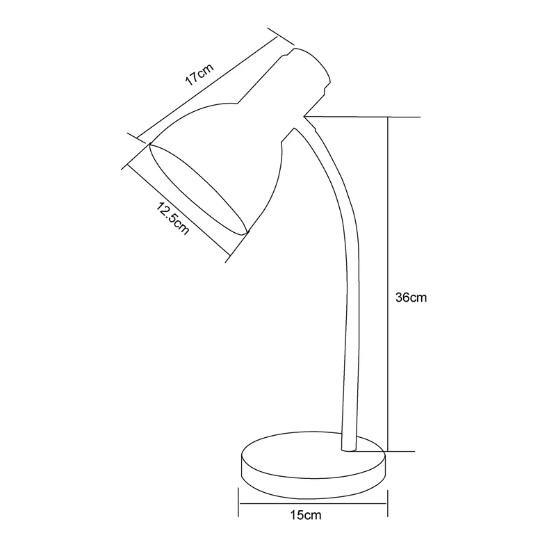 Lampa biurkowa - jasne drewno, biały mat - wymiary.