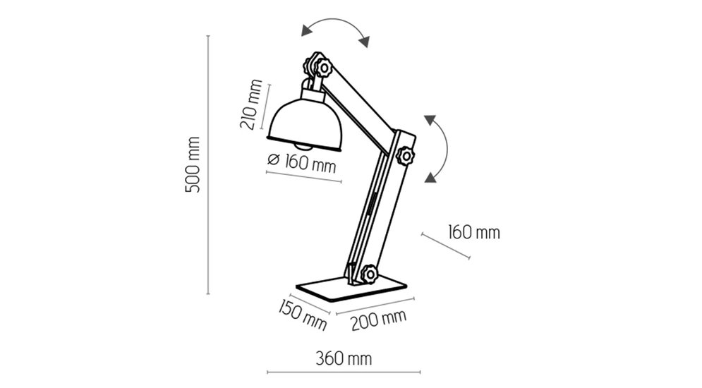 Lampa s dřevěným podstavcem ve stylu loft OSLO