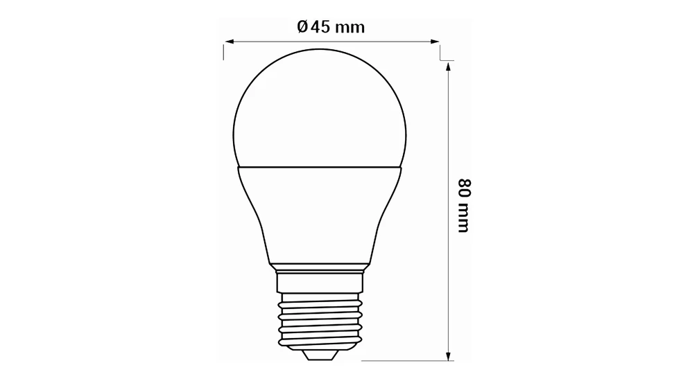 LED žárovka E27 5 W studená ORO-E27-G45-TOTO-5W-CW